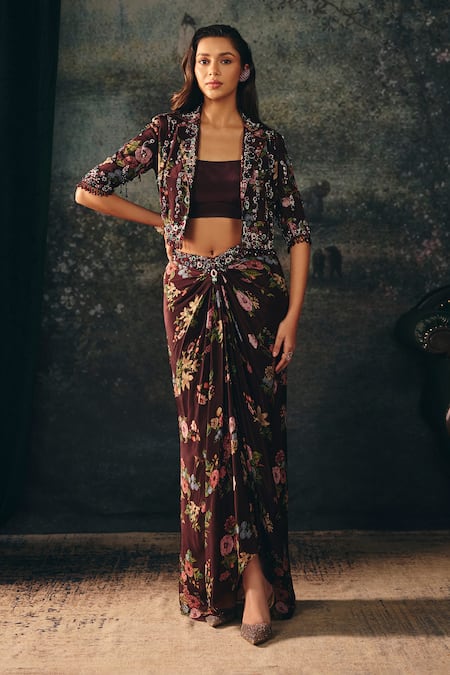 Mani Bhatia Ophelia Floral Print Jacket Set 
