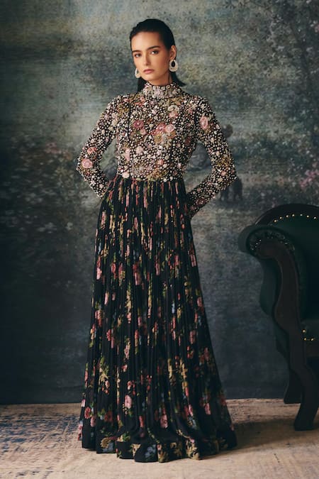 Mani Bhatia Glacia Embroidered Anarkali With Bustier 