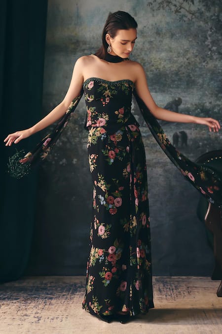 Mani Bhatia Mirabel Print Corset Skirt Set 