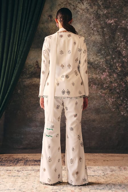 Mani Bhatia Nyssa Floral Embroidered Jacket Palazzo Set 