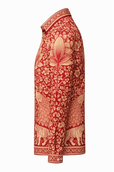 Buy MR. Ajay Kumar Multi Color Cotton Phelix Print Shirt Online at Aza Fashions Buy_MR. Ajay Kumar_Multi Color Cotton Phelix Print Shirt _Online_at_Aza_Fashions