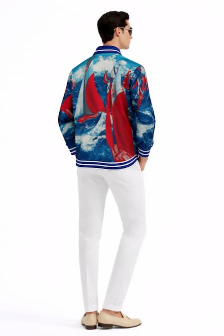 Shop MR. Ajay Kumar Multi Color Cotton Printed Shirt Shop_MR. Ajay Kumar_Multi Color Cotton Printed Shirt