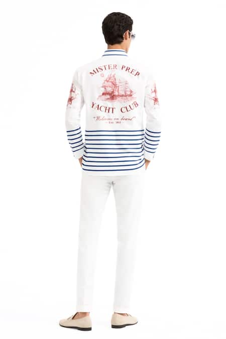 Shop MR. Ajay Kumar Multi Color Cotton Mister Prep Print Shirt at Aza Fashions Shop_MR. Ajay Kumar_Multi Color Cotton Mister Prep Print Shirt _at_Aza_Fashions