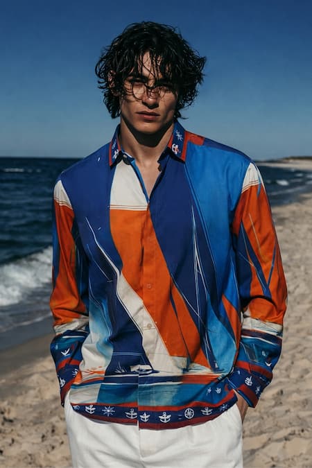 MR. Ajay Kumar Skipper Nautical Print Shirt 