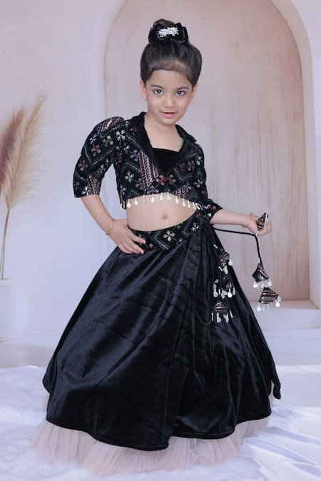 Little Loom Floral Embellished Jacket Lehenga Set 