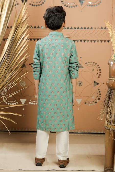 Tiny Colour Floral Block Print Kurta Set 