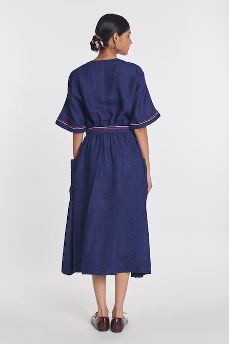 Payal Pratap Willow Midi Linen Dress With Belt 