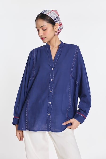 Payal Pratap Fleur Panelled Shirt 