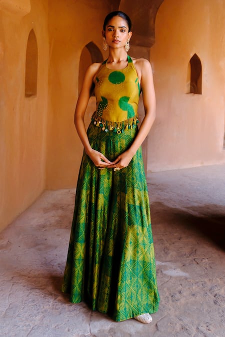 Drishti & Zahabia Tara Shibori Ikat Print Top & Pant Set 