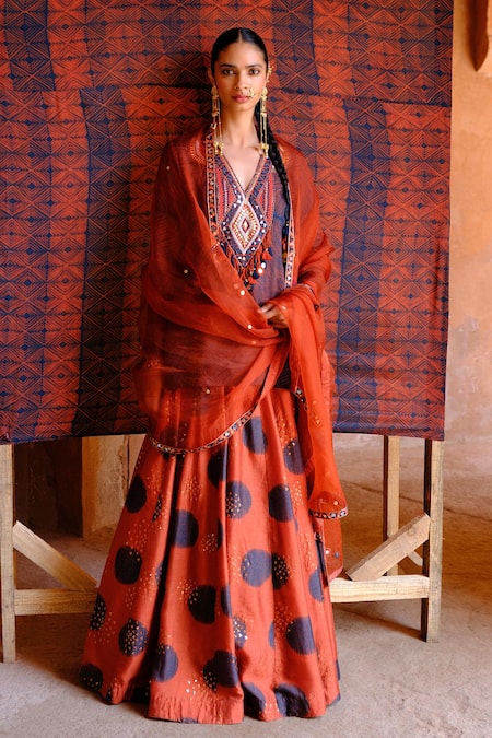 Drishti & Zahabia Inaaya Shibori & Ikat Print Kurta & Skirt Set 