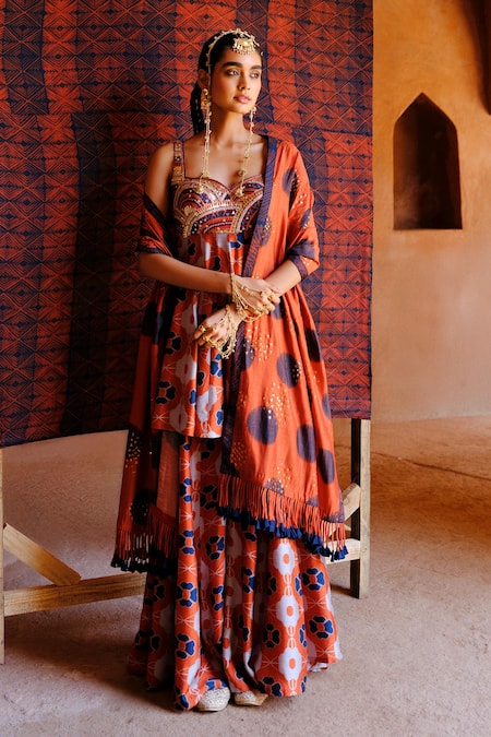 Drishti & Zahabia Inaaya Floral Print Kurta Palazzo Set 