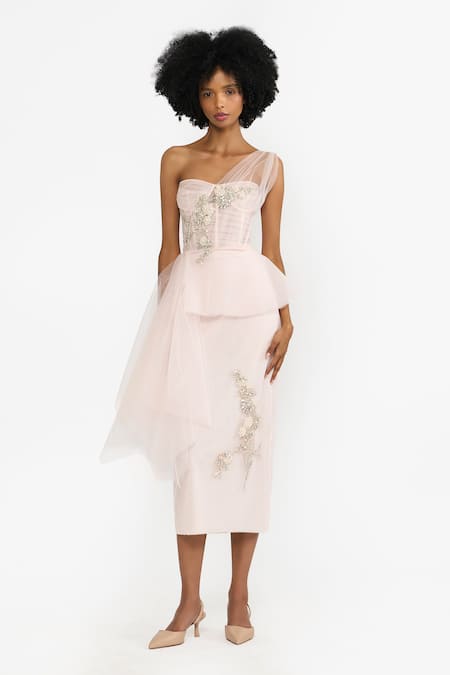 Gauri & Nainika Crystal Embellished Pencil Dress 