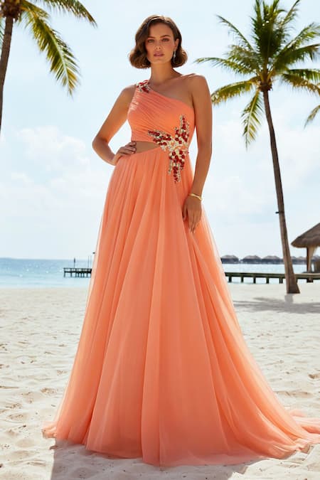 Nautanky Bloom Floral Hand Embroidered Gown 