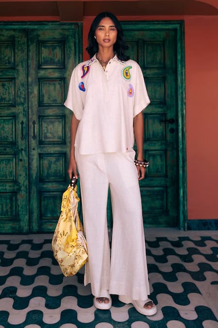 Studio Rigu Matka Embroidered Shirt & Trouser Set 