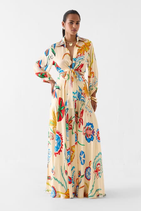 Studio Rigu Sanganer Print Crop Top & Skirt Set 