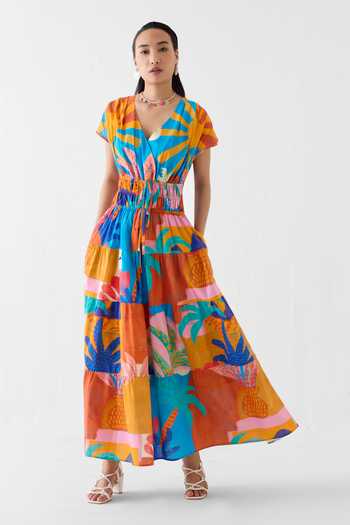 Studio Rigu Kota Cinched Waist Printed Dress 