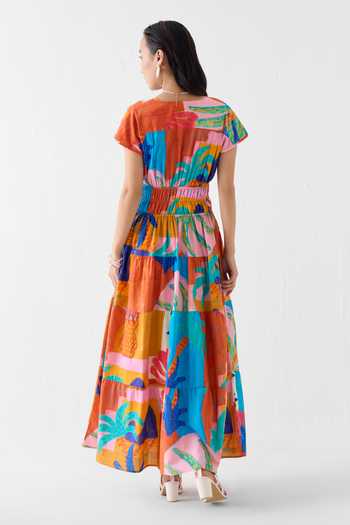 Studio Rigu Kota Cinched Waist Printed Dress 