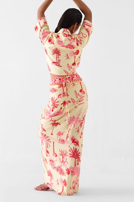 Studio Rigu Sawai Print Cropped Blazer & Skirt Set 