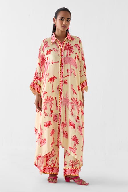 Studio Rigu Sawai Print Vegan Silk Top & Pant Set 