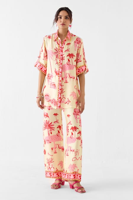 Studio Rigu Sawai Print Shirt & Trouser Set 