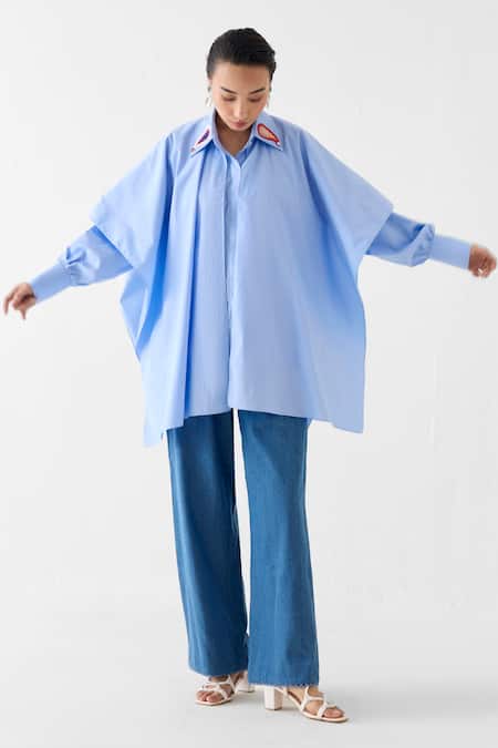 Studio Rigu Azure Layered Poplin Shirt 