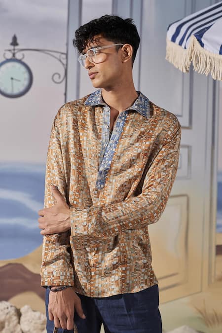 Philocaly Victor Printed Linen Shirt 