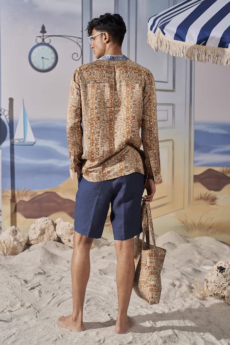 Philocaly Victor Printed Linen Shirt 