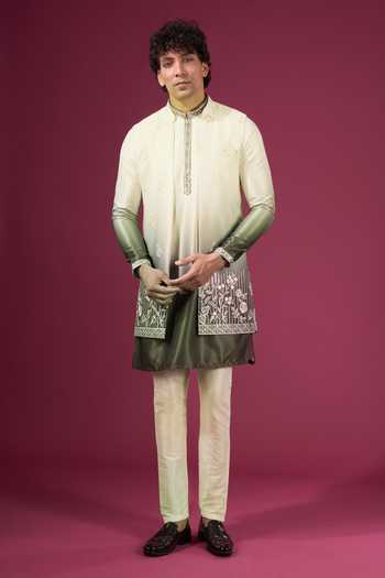 Arihant Rai Sinha Ombre Effect Nehru Jacket Kurta Set 