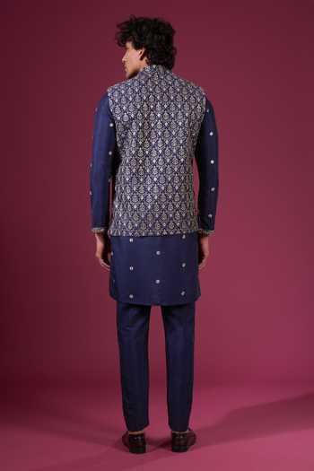 Arihant Rai Sinha Butti Pattern Nehru Jacket Kurta Set 