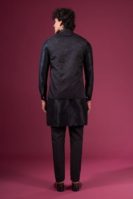 Arihant Rai Sinha Jacquard Nehru Jacket Kurta Set  