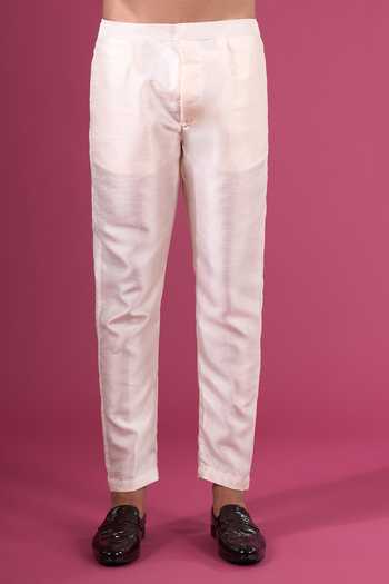Arihant Rai Sinha_Off White Jacquard, Silk Floral Pattern Nehru Jacket Kurta Set _at_Aza_Fashions