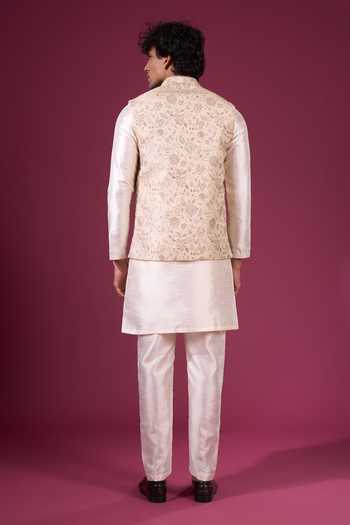 Arihant Rai Sinha Floral Pattern Nehru Jacket Kurta Set 