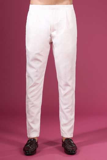 Shop_Arihant Rai Sinha_White Jacquard, Silk Contrast Nehru Jacket Kurta Set 
