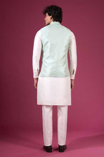 Arihant Rai Sinha Contrast Nehru Jacket Kurta Set 
