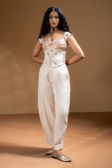 Baise Gaba Juhi Gota Work Corset & Pant Set 