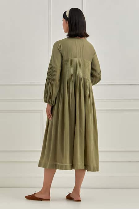 Cupid Cotton Smocked Silk Dress 