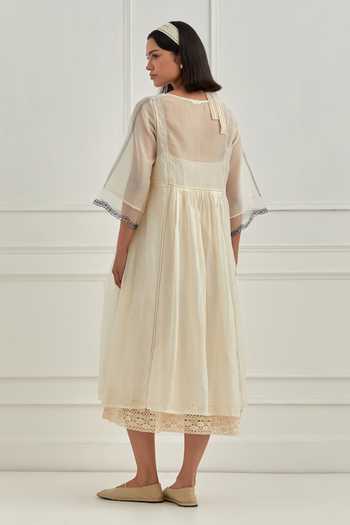 Cupid Cotton Ivanna Lace Hem Dress 