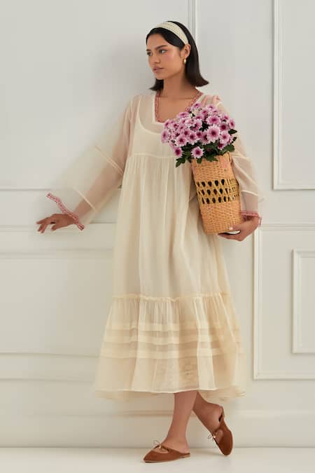 Cupid Cotton Anoa Pleated Dress 