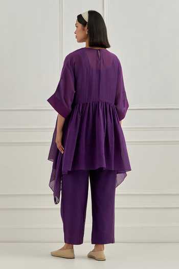Cupid Cotton Ezra Sequinned Chanderi Silk Top & Pant Set 