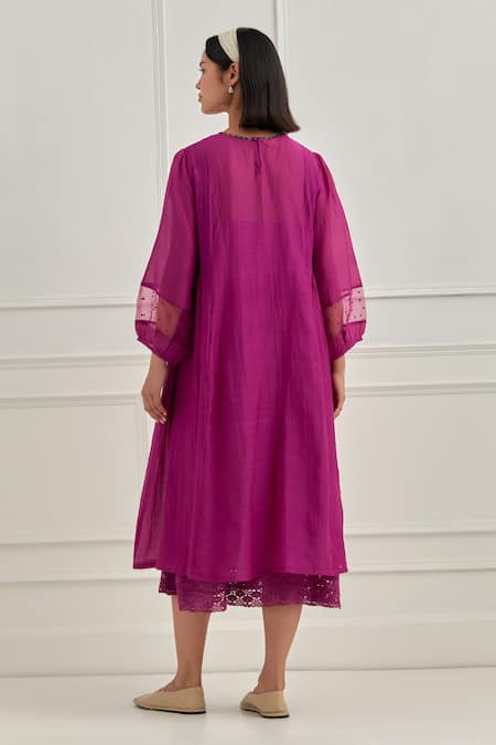 Cupid Cotton Lyra Sequin Puff Sleeve Dress 