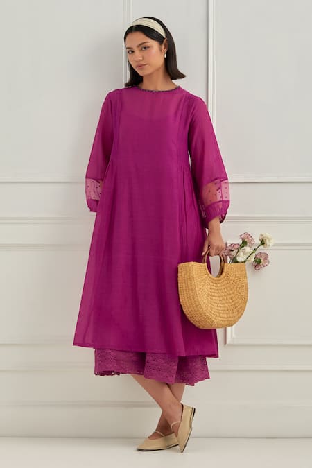 Cupid Cotton Lyra Sequin Puff Sleeve Dress 