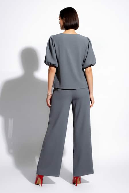 Nautanky Nightshade Leopard Embroidered Top & Pant Set 