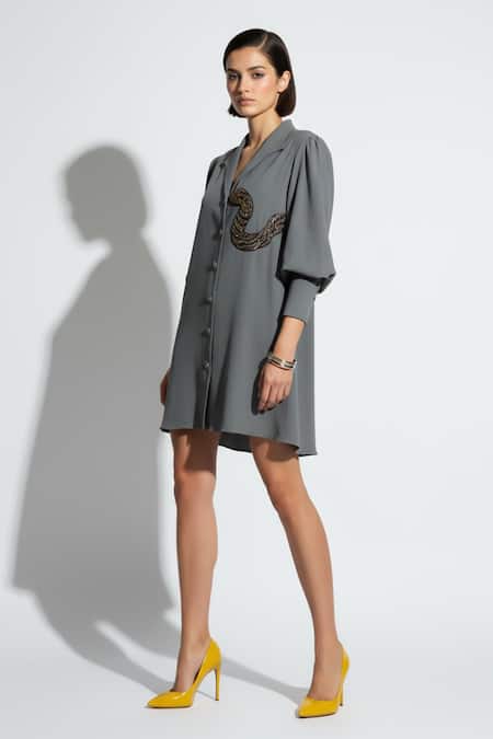 Nautanky Snakebite Embroidered Dress 