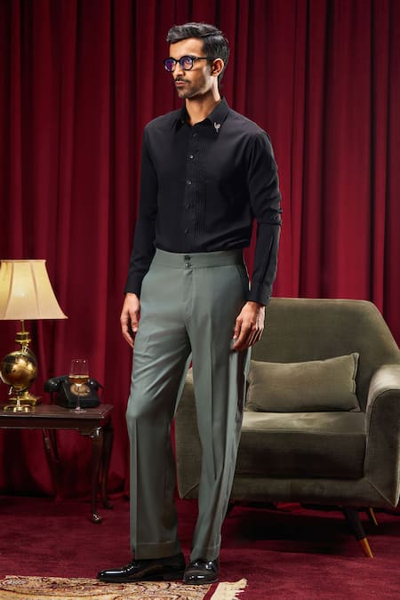 Philocaly Martin Double Button Waistbelt Trouser 