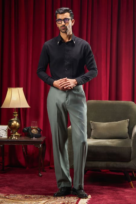 Philocaly Martin Double Button Waistbelt Trouser 