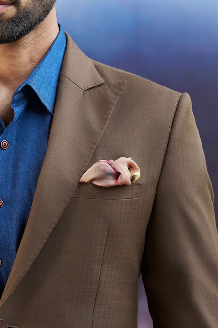 Shop_Philocaly_Brown Wool Saunders Tailored Blazer And Pant Set 