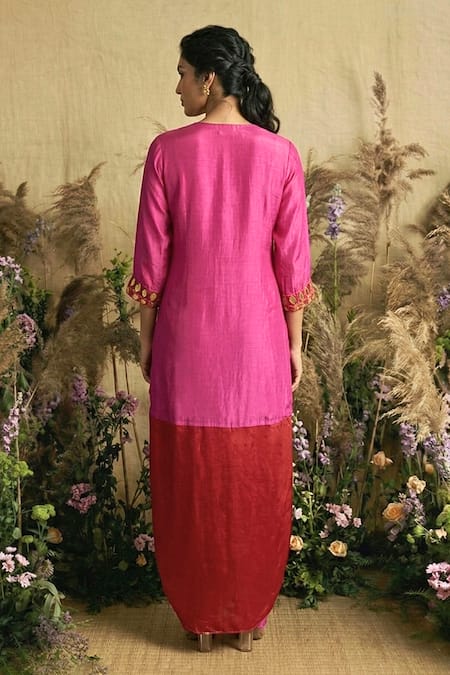 Two Sisters By Gyans Hand-Embroidered Kurta Dhoti Pant Set 