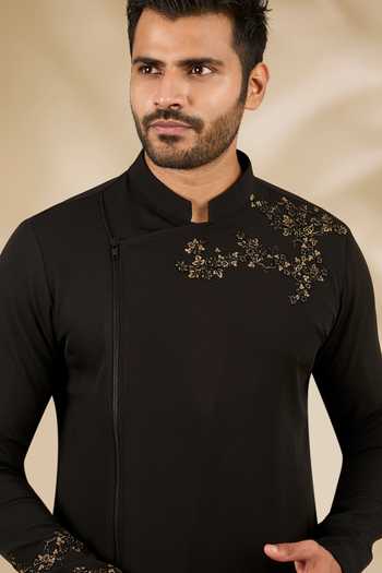 Manish Nagdeo Black Viscose Cutdana Embroidered Kurta And Pant Set Online at Aza Fashions Manish Nagdeo_Black Viscose Cutdana Embroidered Kurta And Pant Set _Online_at_Aza_Fashions