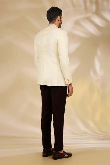 Manish Nagdeo Placement Embroidered Bandhgala Set 