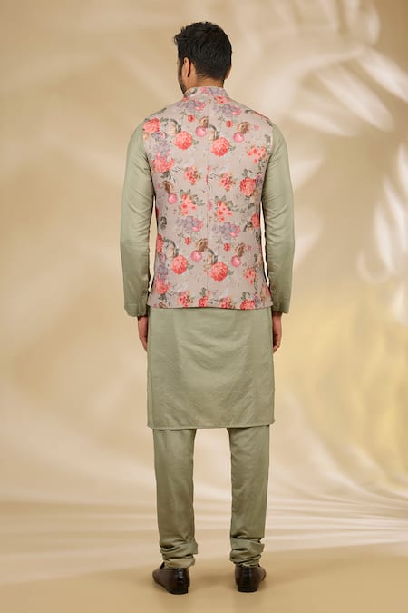 Manish Nagdeo Printed Bundi & Kurta Set 